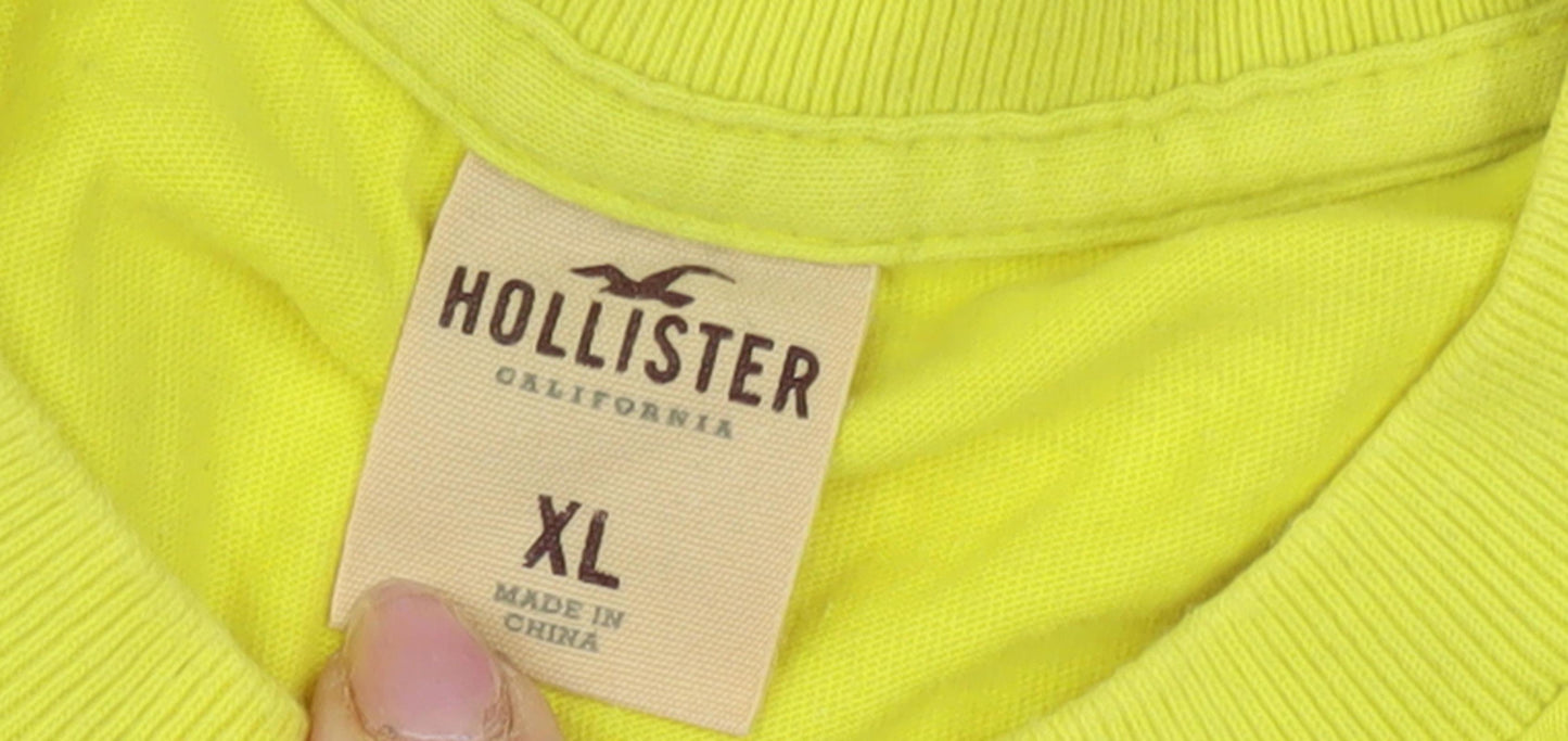 Hollister Men's XL Yellow Surfing T-Shirt