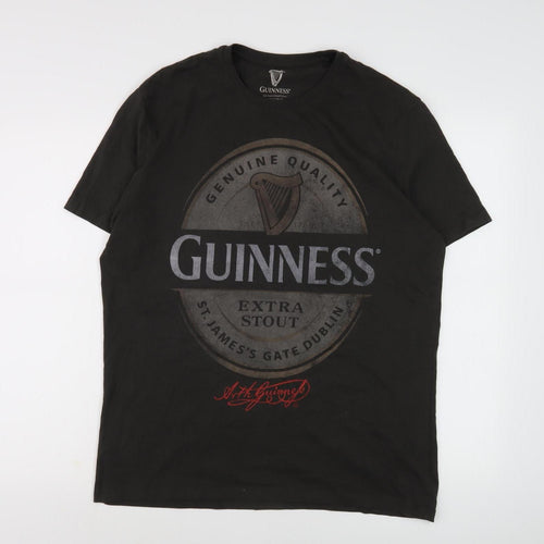 Guinness Men's Black Graphic Print T-Shirt - Large