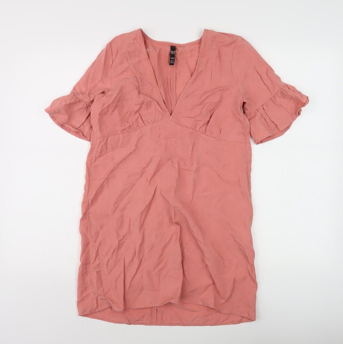 Zara Women Pink Short Sleeve V-Neck Dress Size 8