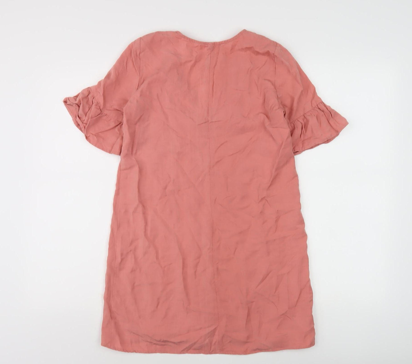 Zara Women Pink Short Sleeve V-Neck Dress Size 8