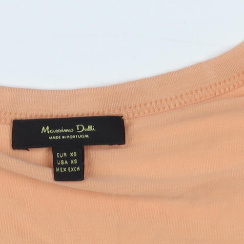 Massimo Dutti Women's Beige XS Basic T-Shirt