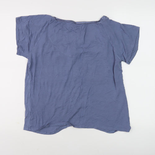 Jasper Conran Women's Blue Short Sleeve Top UK 16