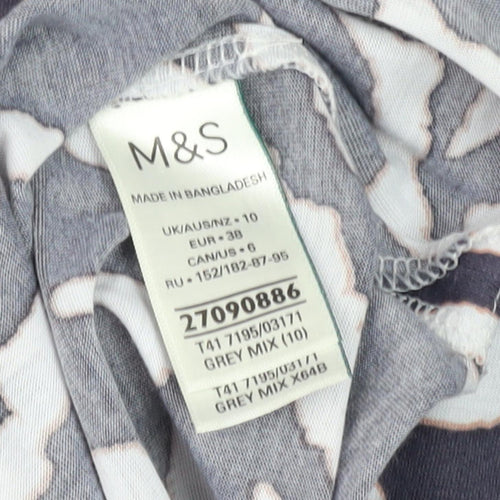 Marks and Spencer Animal Print Women's T-Shirt, Size 10, Grey