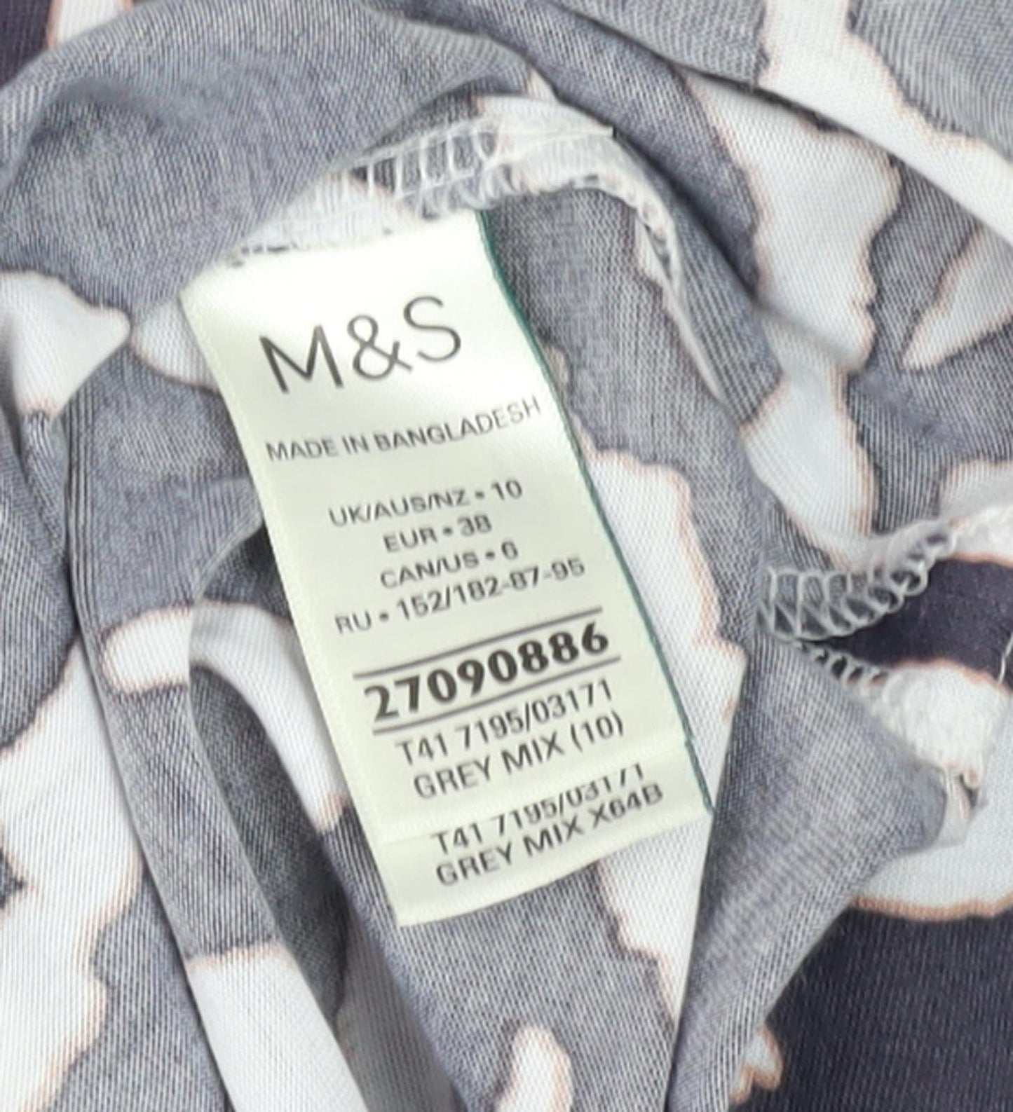 Marks and Spencer Animal Print Women's T-Shirt, Size 10, Grey