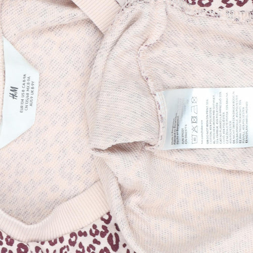 H&M Girls Pink Animal Print T-Shirt Dress 6 Years