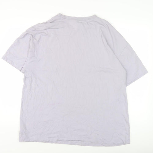 H&M Men's Grey Graphic Print T-Shirt Size M