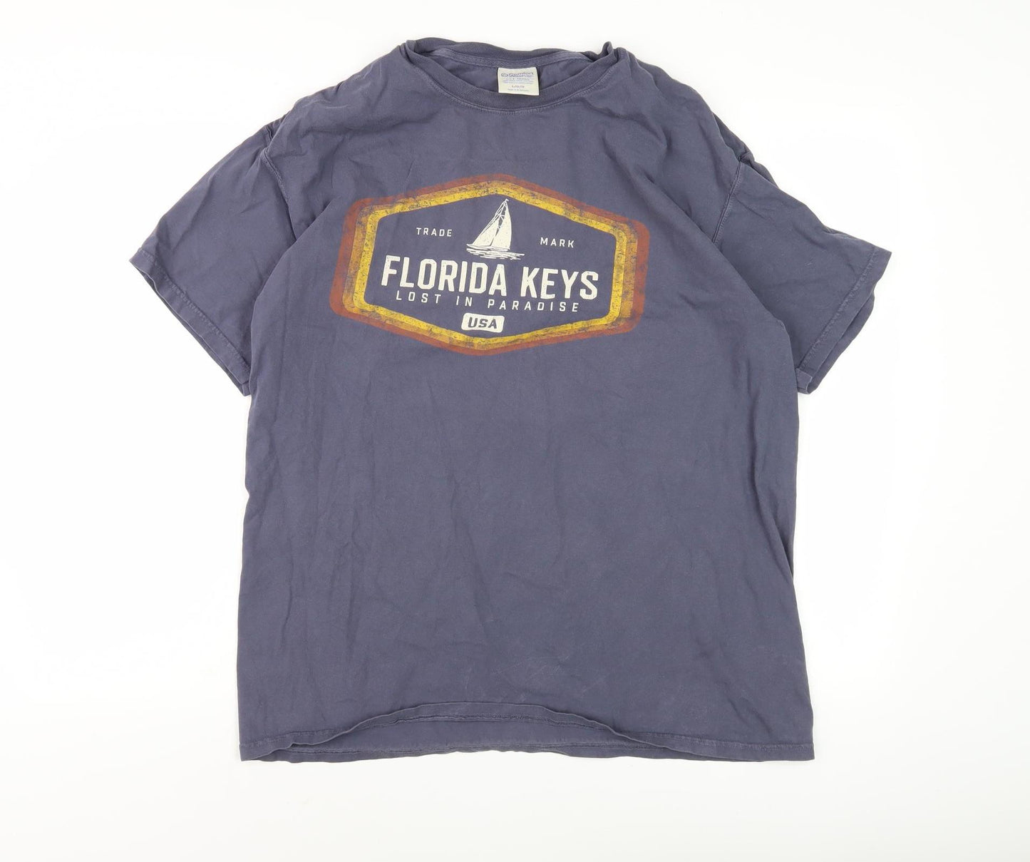 Comfort Wash Men's Blue L Graphic Print T-Shirt