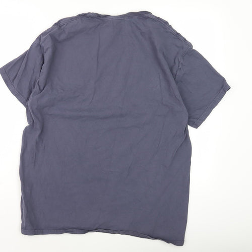 Comfort Wash Men's Blue L Graphic Print T-Shirt