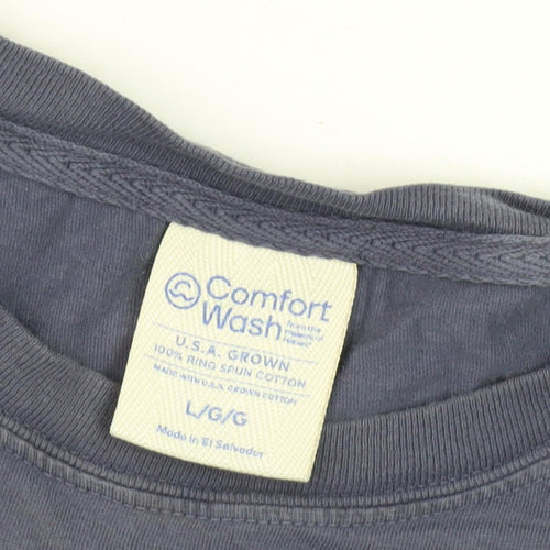 Comfort Wash Men's Blue L Graphic Print T-Shirt