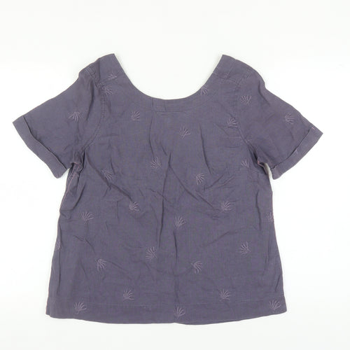 White Stuff Women's Purple Linen Blouse Size 10