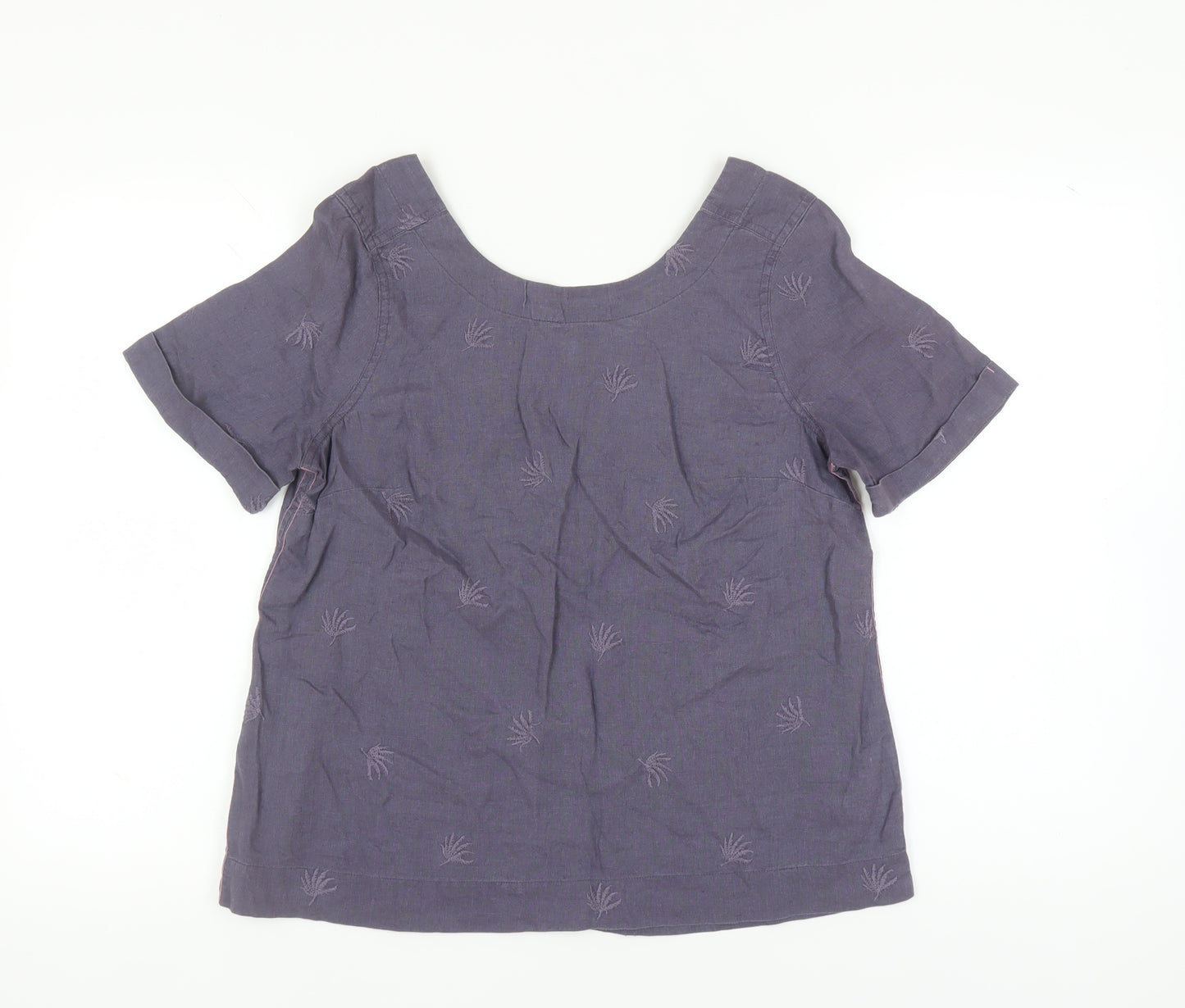 White Stuff Women's Purple Linen Blouse Size 10