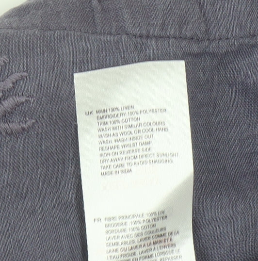 White Stuff Women's Purple Linen Blouse Size 10