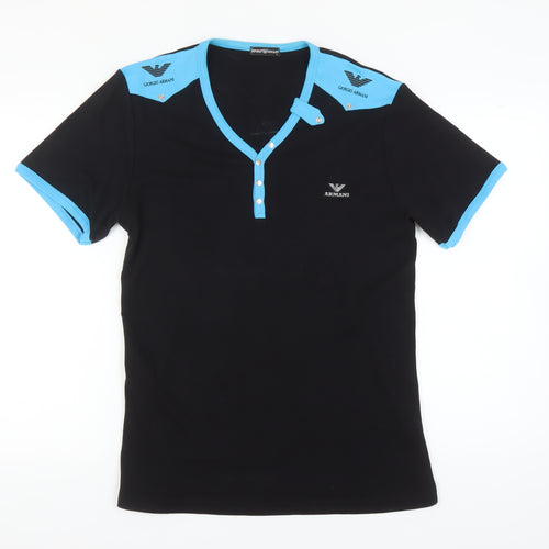 Emporio Armani Men's Black Blue T-Shirt, Size L