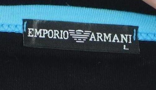 Emporio Armani Men's Black Blue T-Shirt, Size L