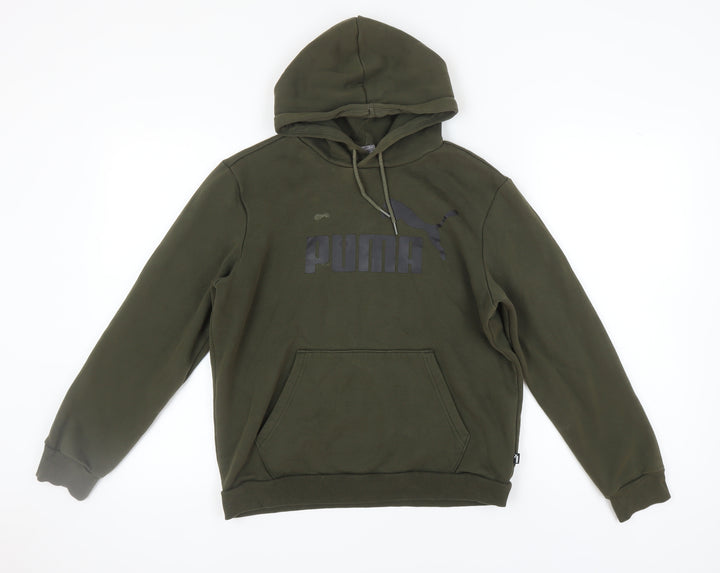 Puma Men's Green Pullover Hoodie - Size S, Logo Accent