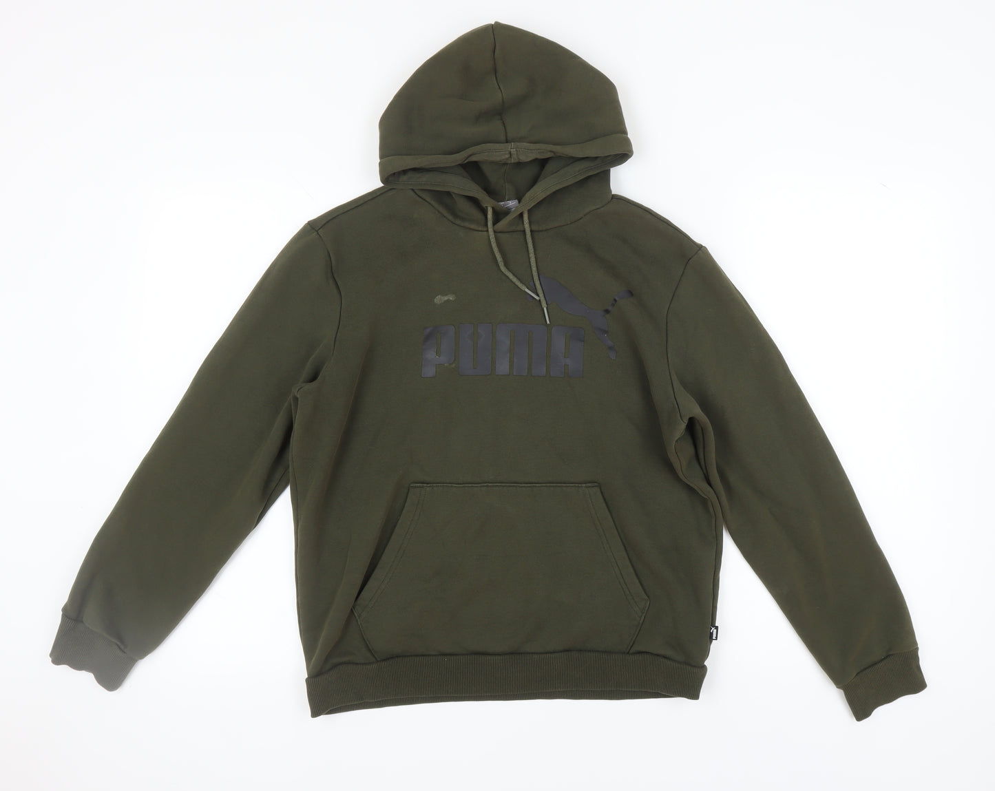 Puma Men's Green Pullover Hoodie - Size S, Logo Accent
