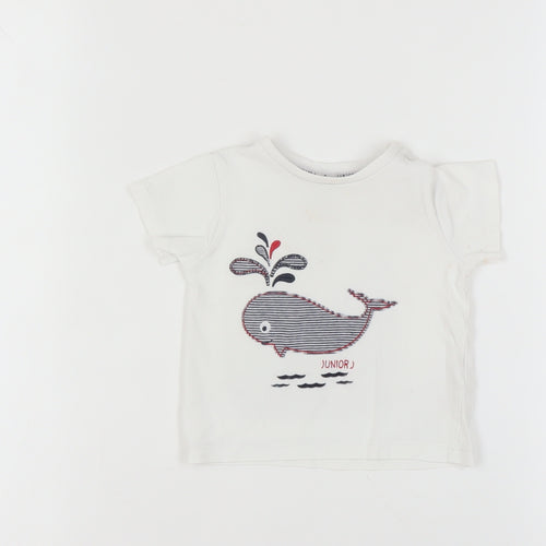 Jasper Conran Unisex Baby T-Shirt 9-12 Months White Whale