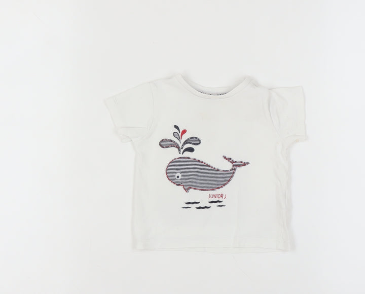 Jasper Conran Unisex Baby T-Shirt 9-12 Months White Whale