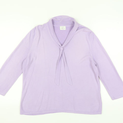Eastex Women's Purple Cowl Neck Jumper Size 14