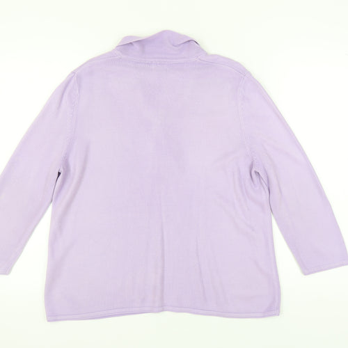 Eastex Women's Purple Cowl Neck Jumper Size 14