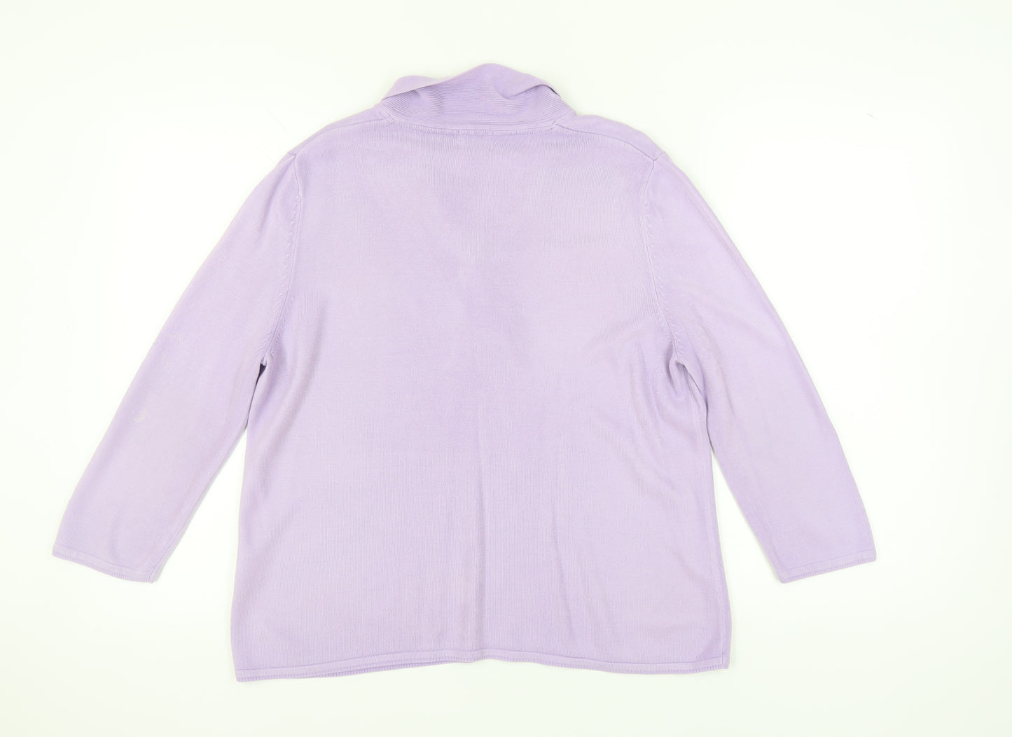 Eastex Women's Purple Cowl Neck Jumper Size 14