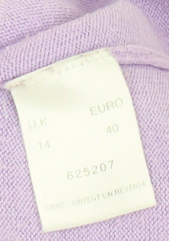 Eastex Women's Purple Cowl Neck Jumper Size 14