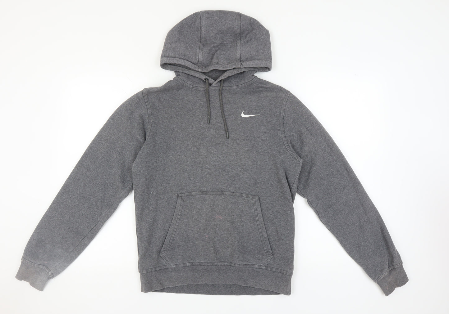 Nike Men's Grey Pullover Hoodie - Size S, Logo Accent