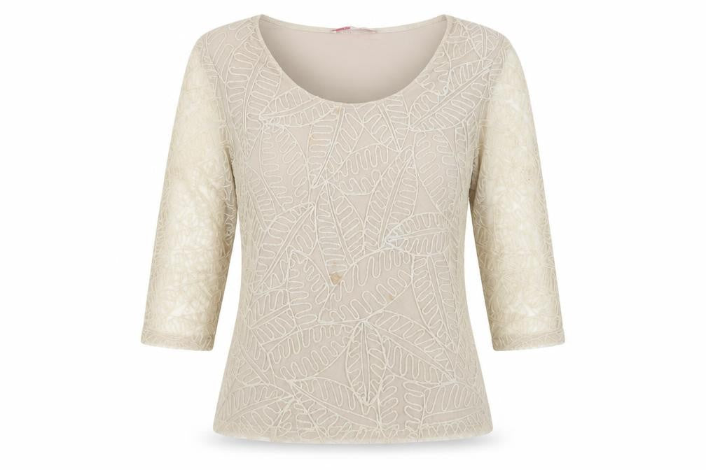 Jacques Vert Women's Beige Blouse, Medium, 3/4 Sleeve