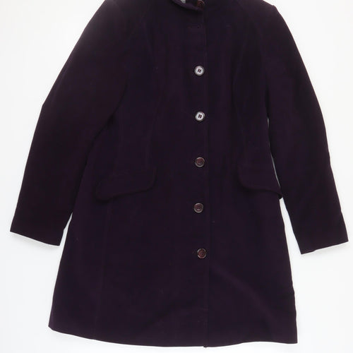 Laura Ashley Women's Purple Cotton Overcoat Size 12