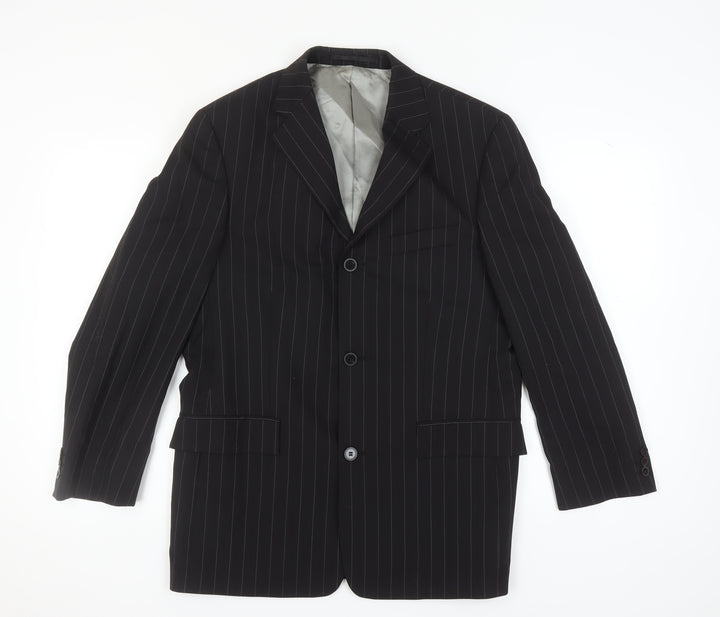Pierre Cardin Men's Black Striped Suit Jacket 40S