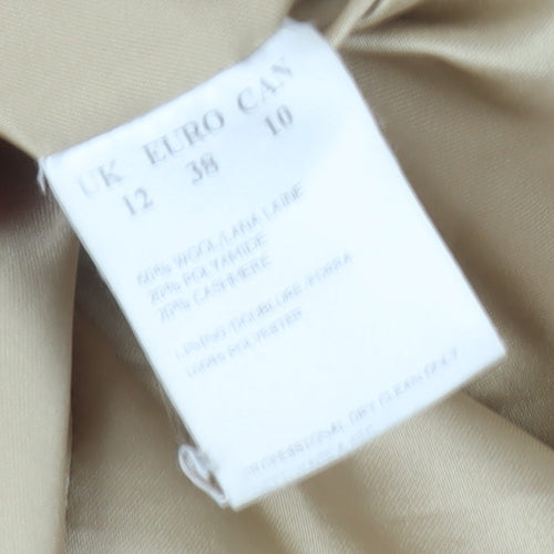Jacques Vert Women's Beige Long Overcoat Size 12