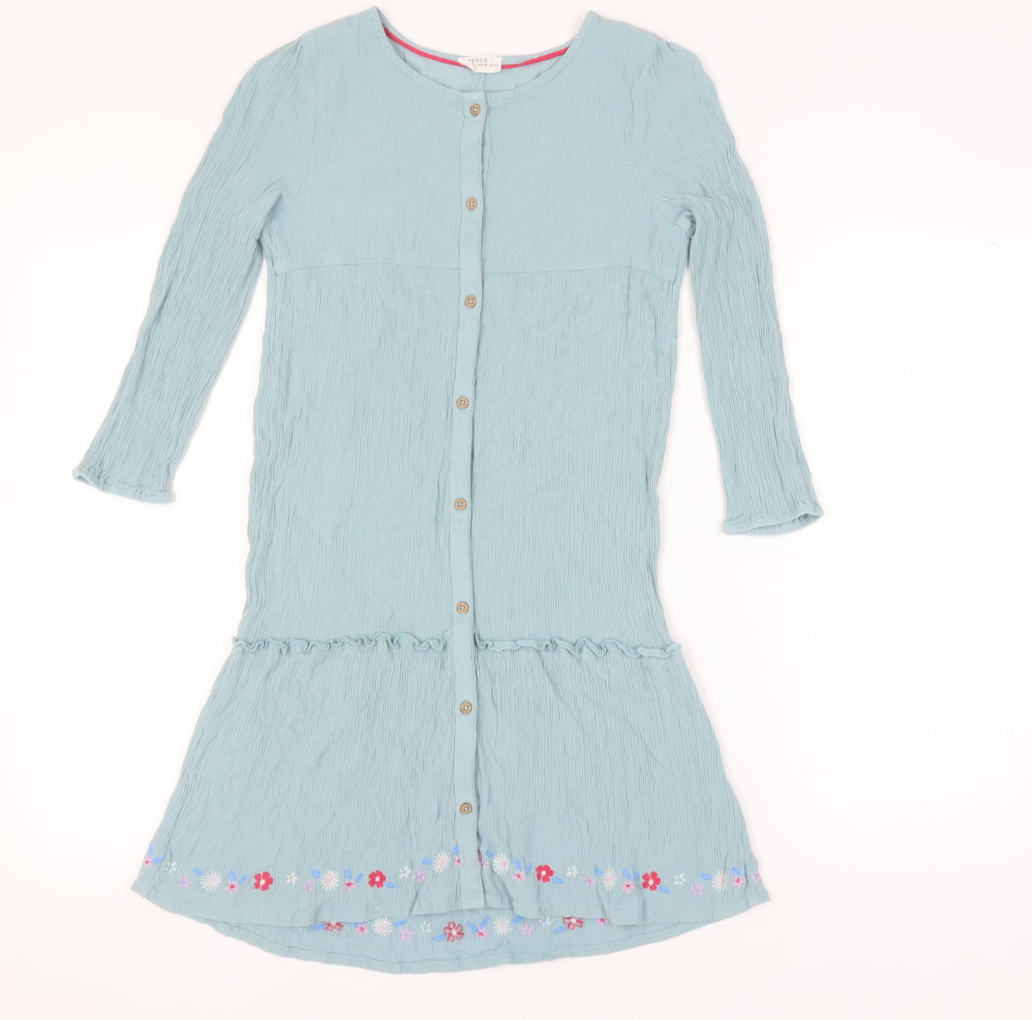 FatFace Girls Green Embroidered Dress 11-12 Years