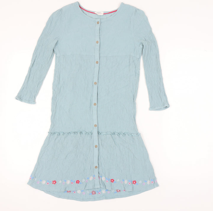 FatFace Girls Green Embroidered Dress 11-12 Years