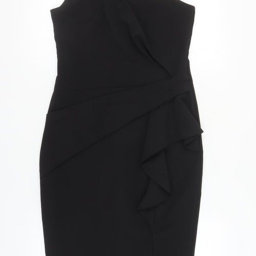 Lipsy Women's Black Size 12 One Shoulder Dress