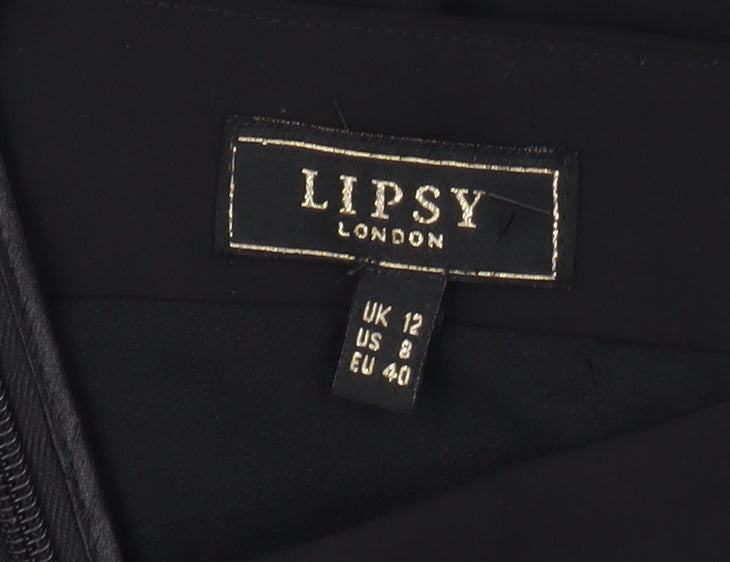 Lipsy Women's Black Size 12 One Shoulder Dress