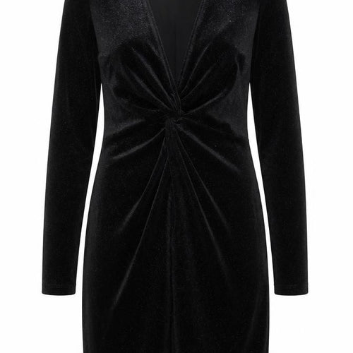 H&M Women Black Velvet Bodycon Dress M