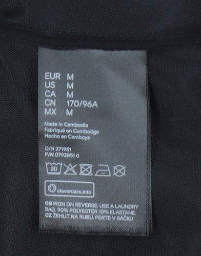 H&M Women Black Velvet Bodycon Dress M