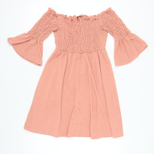 River Island Women's Pink Off Shoulder Dress Size 10