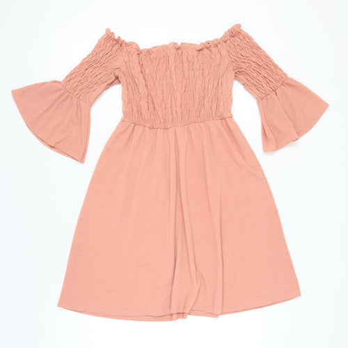 River Island Women's Pink Off Shoulder Dress Size 10