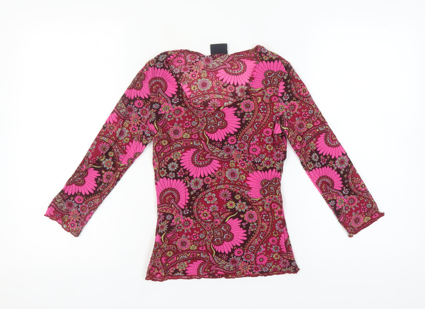 Pilot Women's Pink Floral Long Sleeve Top Size 10