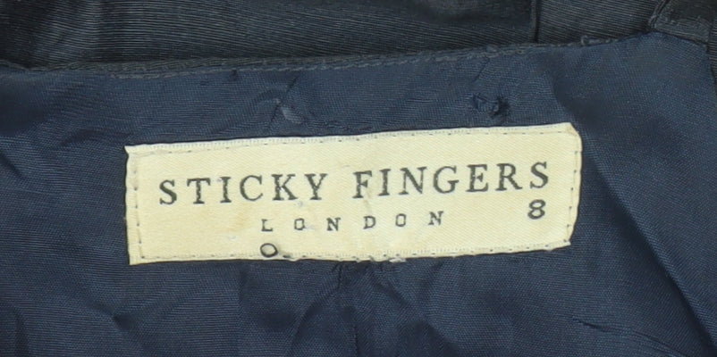 Sticky Fingers Black Long Linen Dress Size 8