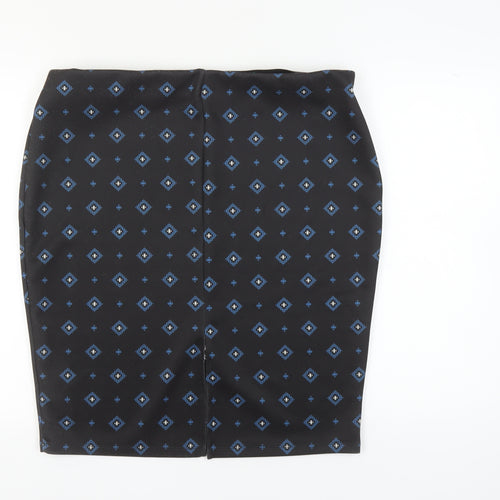 Marks and Spencer Women's Black Geometric Pencil Skirt - Size 20