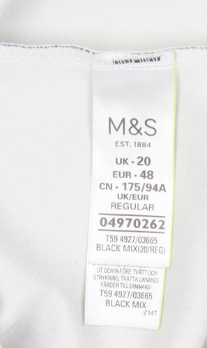 Marks and Spencer Women's Black Geometric Pencil Skirt - Size 20