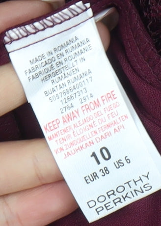 Dorothy Perkins Women Red A-Line Party Dress Size 10