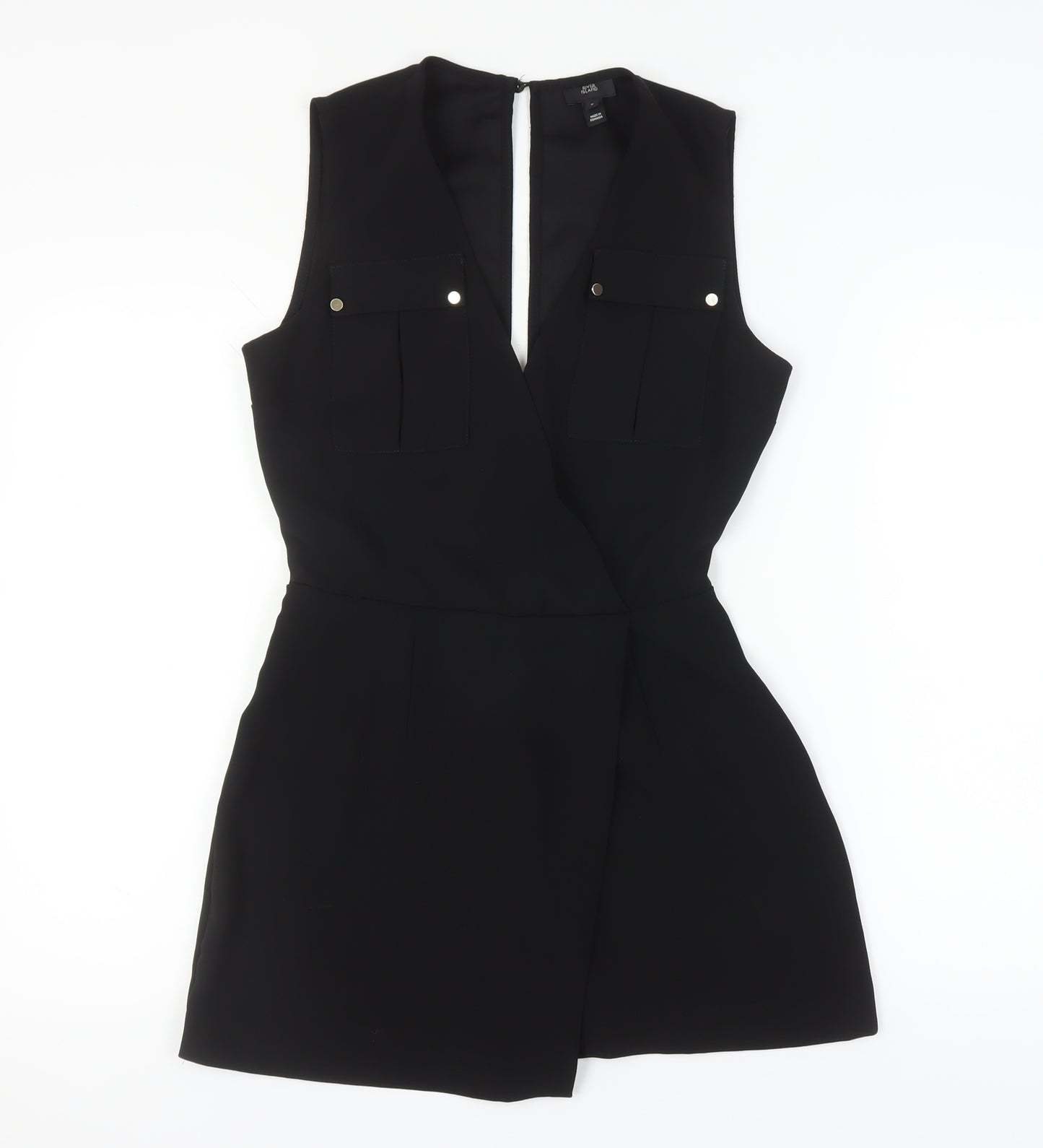 River Island Women's Black Sleeveless Playsuit, Size 8
