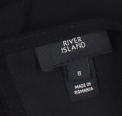 River Island Women's Black Sleeveless Playsuit, Size 8