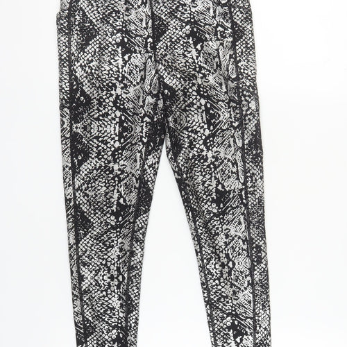 DKNY Women's Black Animal Print Leggings - Gym & Training, S