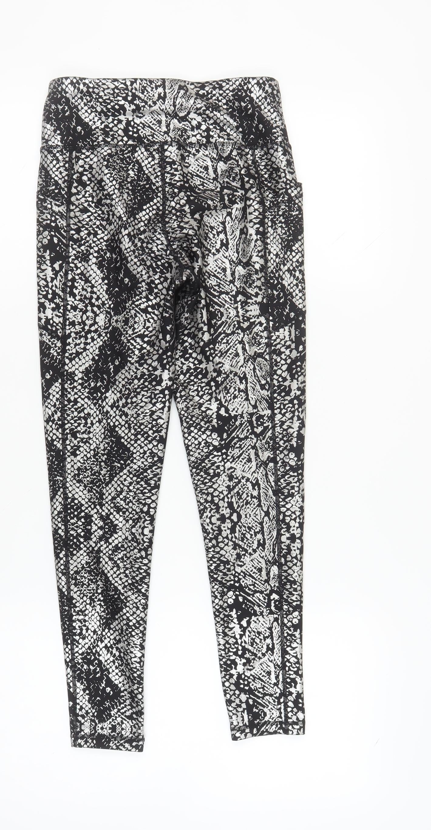 DKNY Women's Black Animal Print Leggings - Gym & Training, S