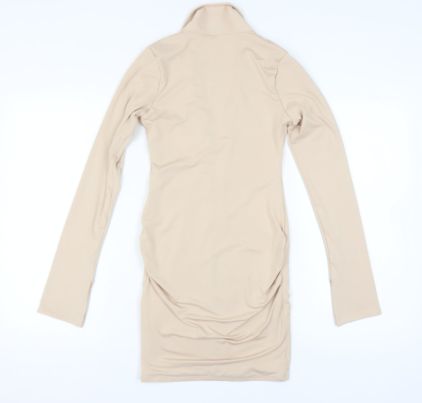 Oh Polly Beige Bodycon Party Dress, Size 10