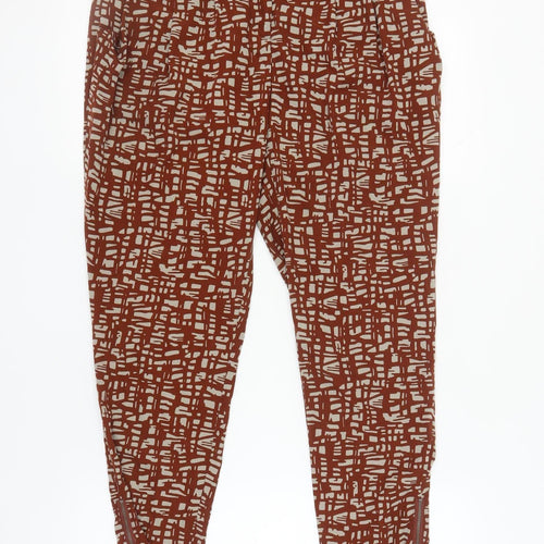 Next Women's Brown Geometric Trousers Size 10
